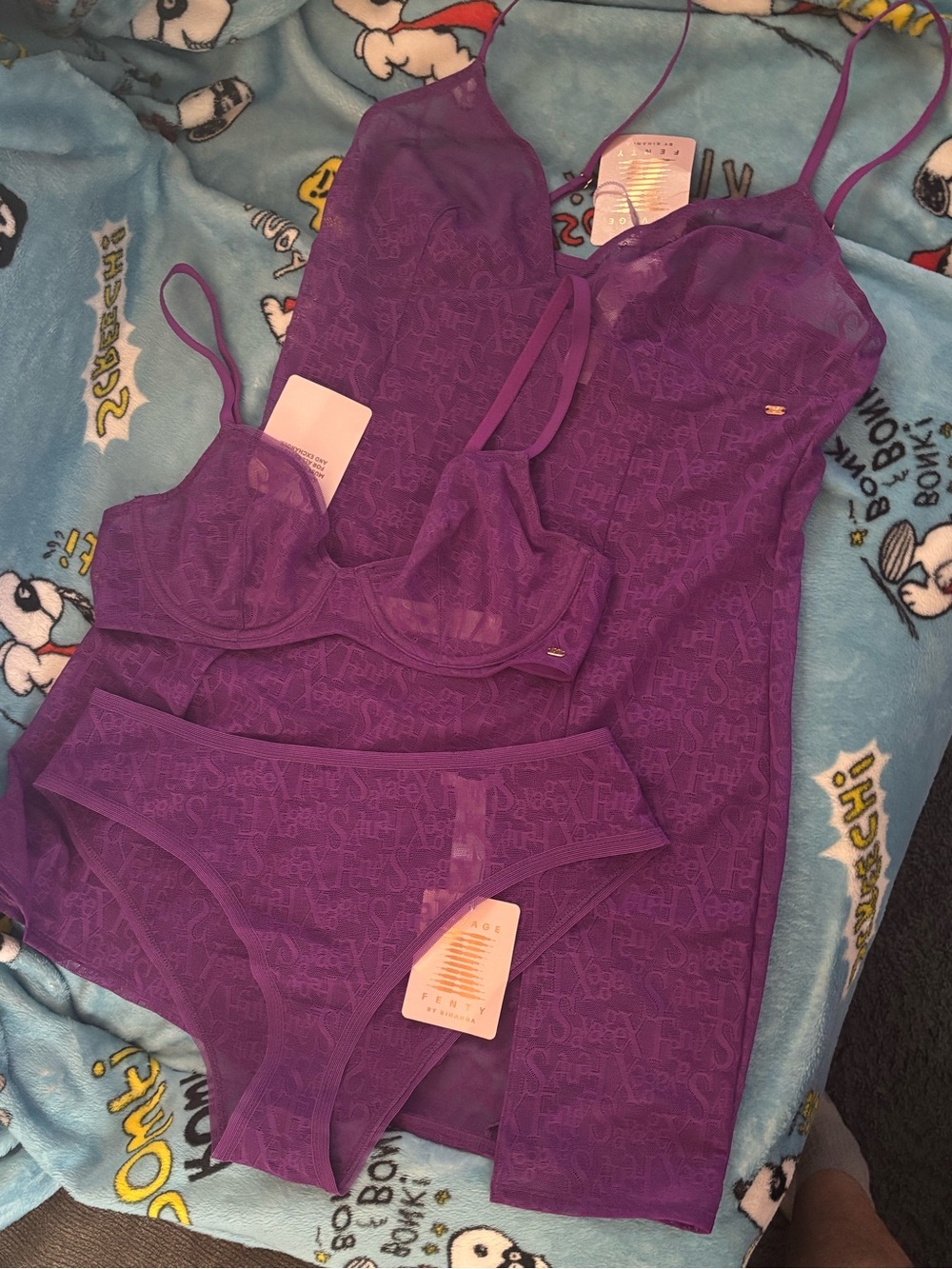 Purple Lace Chemise & Panty Set - Savage X Fenty